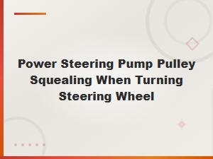 Fix Power Steering Pump Pulley Squealing When Turning Wheel - Diy Guide