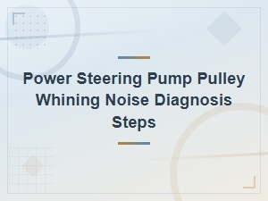 Power Steering Pump Pulley Whining Noise Diagnosis Steps