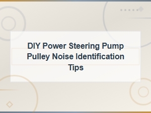 Diy Power Steering Pump Pulley Noise Identification Tips